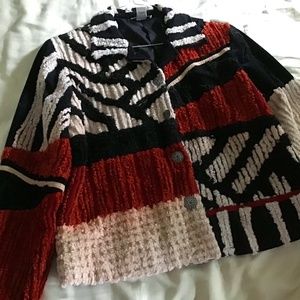 Minnie’s Closet Beautiful Brand VintageJacket in the white, Orange & Black